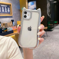 Ins suitable for apple 16promax electroplated silver cat ears mobile phone case iphone13/x simple tpu protective cover