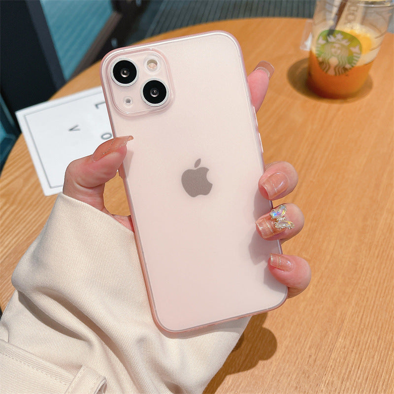 Suitable for iphone17pro ultra-thin frosted mobile phone case golden apple 15 heat dissipation fine hole 14 skin feel protective cover