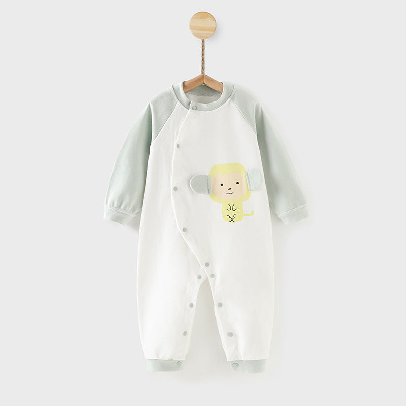Baby rompers long sleeve spring autumn pure cotton unisex baby bodysuit crawling suit open crotch newborn clothes autumn winter