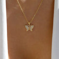 Butterfly necklace wholesale european and american cross-border jewelry simple fashion versatile nichesweater accessories full diamond clavicle chain for women