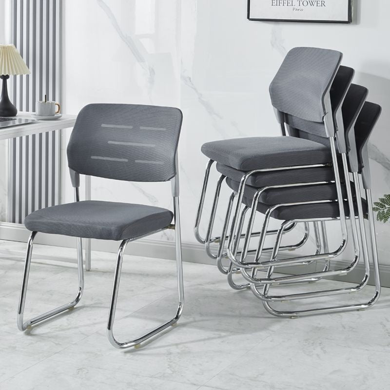 Mesh fabric office chair for computer training, conference room, and extended sitting – ergonomic, minimalist design with mahjong armrests, breathable and suitable for reception areas