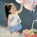 Girls' summer outfit set: fresh new style baby shorts princess two-piece top, kids' summer sleeveless outing clothes