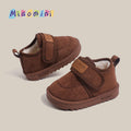 winter new boys' fleece-lined warm cotton shoes, girls' soft-soled casual shoes, kids' large cotton shoes, ages 1-6