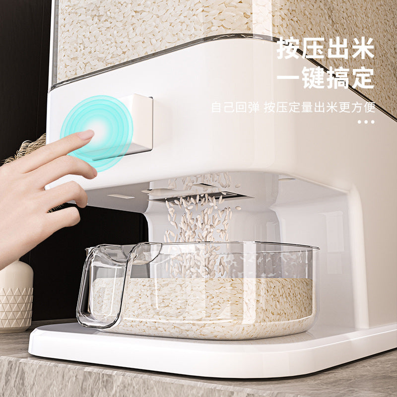 Press-type rice bucket Household insect-proof and moisture-proof sealed grain storage bucket Food grade rice box Noodle bucket Rice noodle storage container