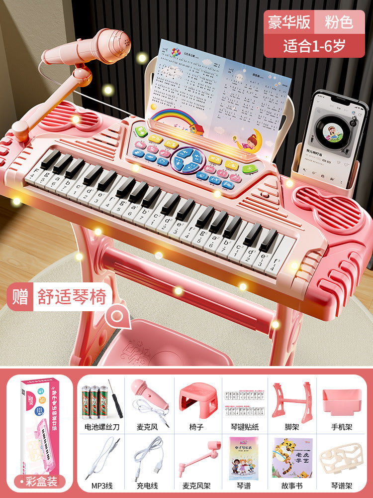 37-key electronic keyboard for kids - beginner-friendly, early education, kindergarten music, educational & brain-boosting, hot-selling street vendor item, early learning piano toy