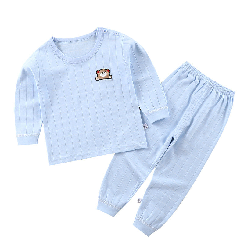 Wholesale new autumn children's home wear: kids' cotton underwear sets, baby thermal underwear, and infant pajamas