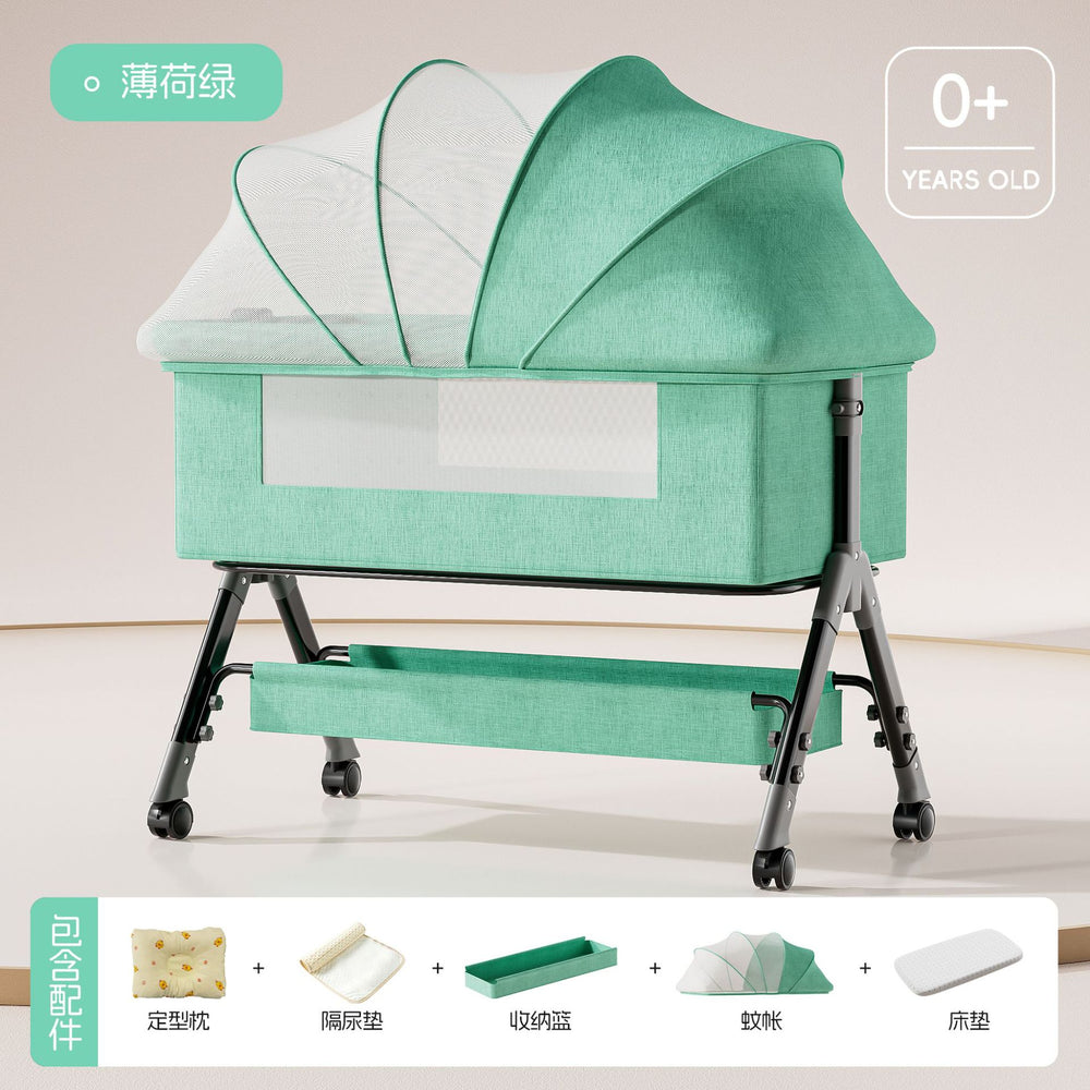 Baby crib - portable, foldable, multi-functional bassinet - convertible to full-sized bed for newborns
