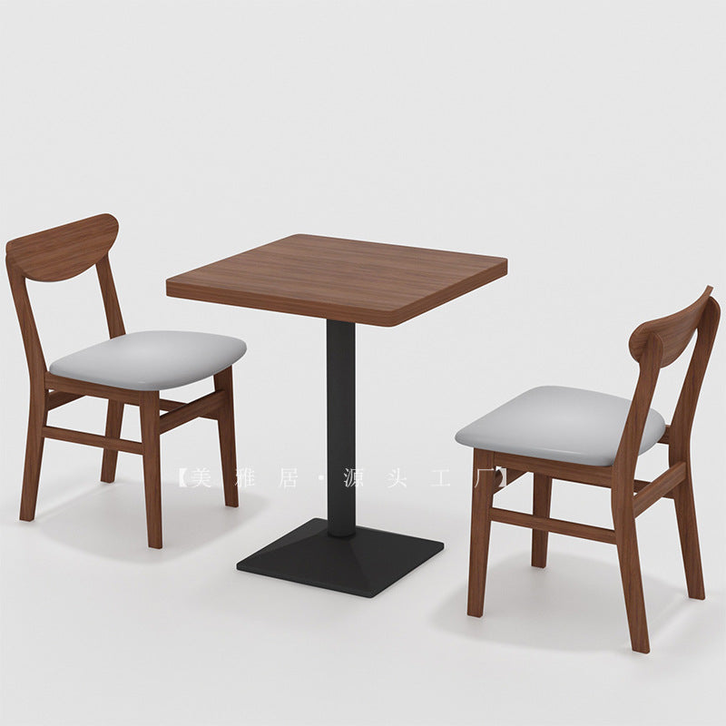 Company school unit canteen hotel solid wood tables and chairs food city snack bar one table four chairs dining table and chair combination