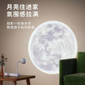 Night light atmosphere bedroom bedside sleep starry sky projection night plug-in voice remote control timing moon lamp