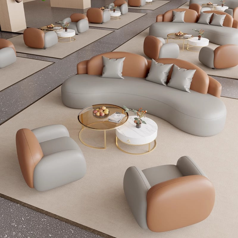 Hotel lobby, lobby, vip rest area, reception, sofa, guest sales department, curved sofa, sales department, negotiation group