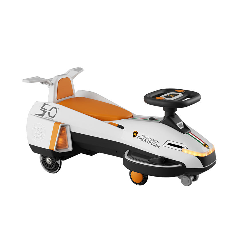 Children's electric twisting car universal wheel anti-rollover baby yo-yo car music lights four-wheel flashing lights