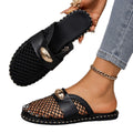 Exportnew arrivalplus sizemary jane mesh breathable flats slippers women's toe mesh breathable fishnet toe half drag