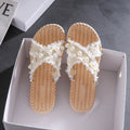 Xiaoxiangfeng slippers for women outwearsummerbest sellingfashion pearl flats one-piece slippers for outdoor beach non-slip sandals