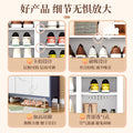 Steel shoe cabinet for home, shoe rack for entryway, hallway organizer with door and lock, minimalist large capacity faux stone shoe cabinet