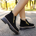 cross-border round toe side zipper martin boots ankle boots chunky heel new autumn/winter plus size women's ankle boots for export