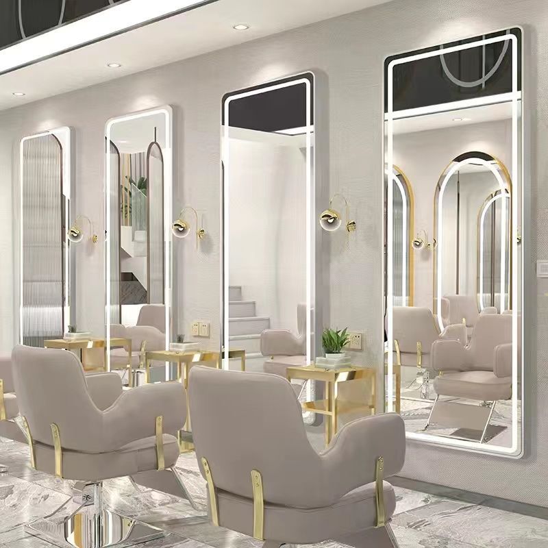 Hairdressing shop popular mirror wall-mounted hairdressing mirror table single-sided light mirror wall-mounted hair salon led mirror special smart