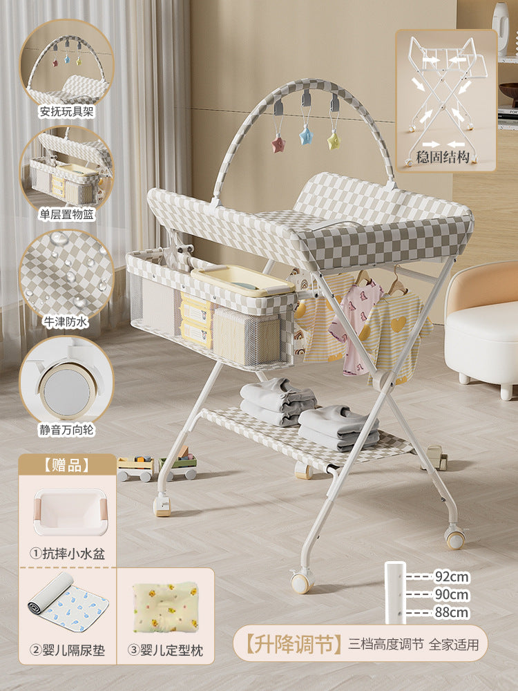 Newborn baby changing, bathing, massage, and touching table - multifunctional, portable, and foldable