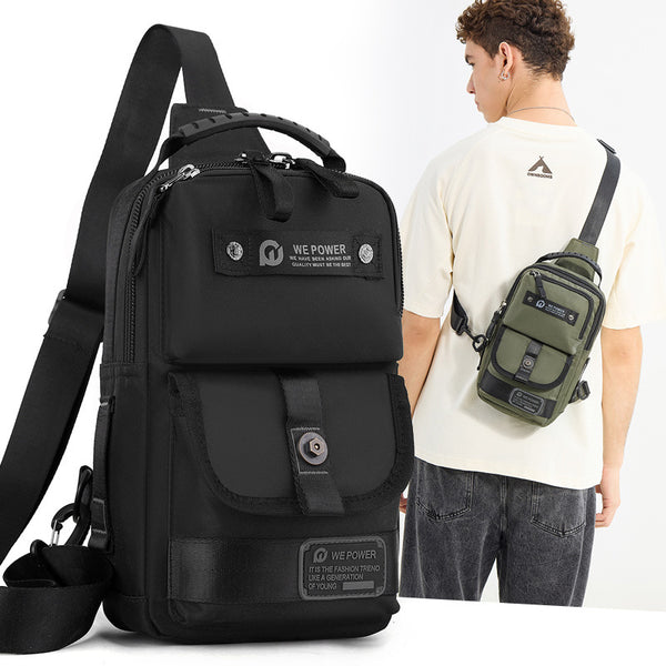 Wepower new men's sports cycling shoulder bag casual outdoor oblique span bag large capacity multifunctional breast bag