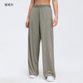 Straight-legeasiest for matchcasual pants women's drape plaidloose pantshigh waistslimming look fitness sports pantsd26092