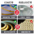 Cob led strip lights, self-adhesive, 12v/24v, flexible soft light bar, low voltage for home improvement, ceiling, cabinet, and retail store lighting, high brightness