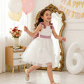 Baby girl dress white flower girl dress first birthday princess dress summer children's day performance host bowknot