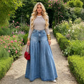 European and american style women's casual jeans - new  cross-border fashion: washed, pleated, wide-leg flare jeans
