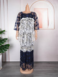 new european and american cross-border e-commerce  butterfly floral dress african  lace patchwork robe