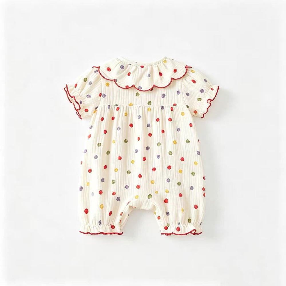 Summer newborn baby romper - floral print short-sleeve bodysuit dress for girls - perfect for outdoor crawling and playtime