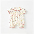 Summer newborn baby romper - floral print short-sleeve bodysuit dress for girls - perfect for outdoor crawling and playtime