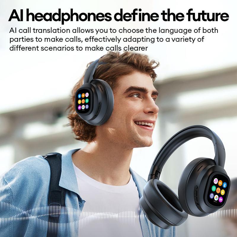 new x1 pro smart ai headset: touchscreen bluetooth sports translator with neckband and noise cancellation