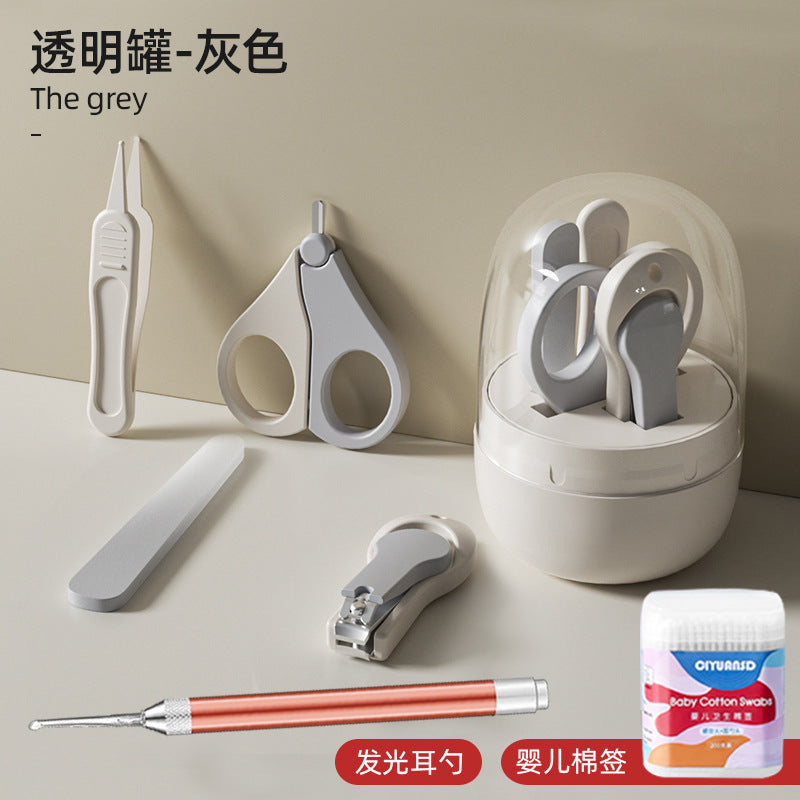 Baby transparent jar nail clipper suit newborn baby nail clipper kids anti-clip small scissors nail clippers