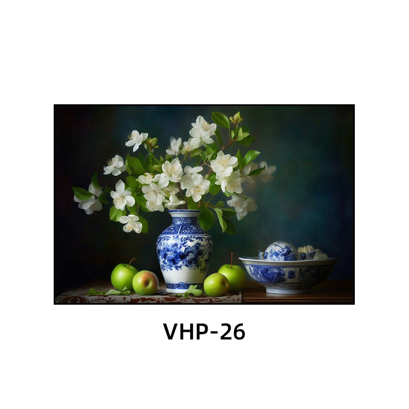 Blue and white porcelain decorative painting vase porcelain ceramic new Chinese style living room hanging painting hotel hotel restaurant box Chinese style