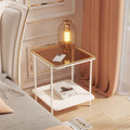Small apartment simple accessible luxury coffee table bedside table square corner table metal frame small side table sofa side small table