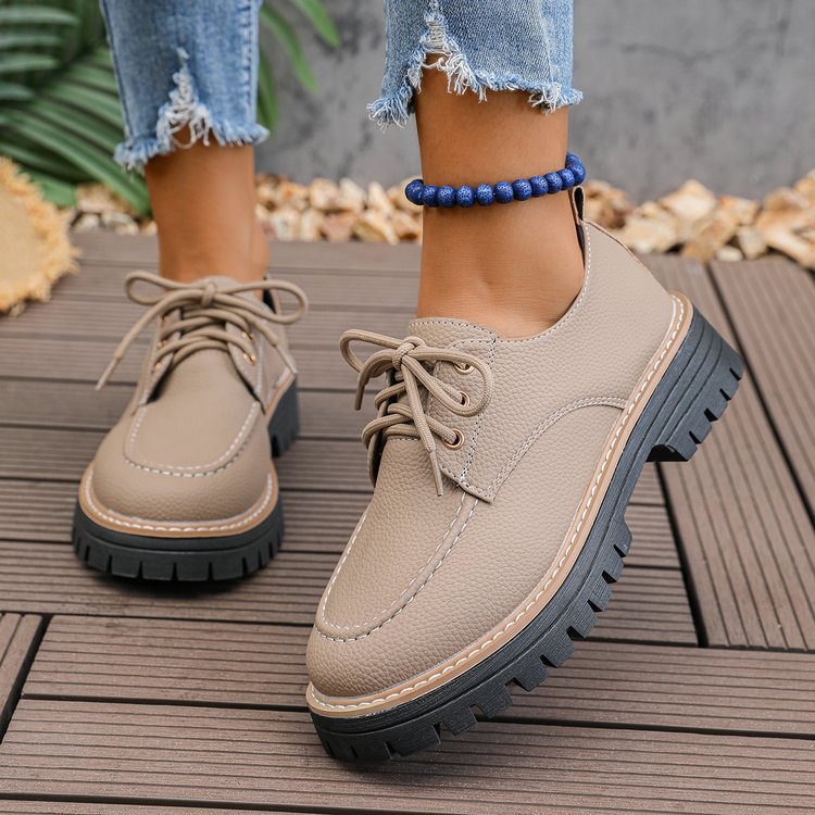 Exportplus size women's shoes  spring & fall british style small leather shoes women's thick soleeasiest for match patent leather flats loafers