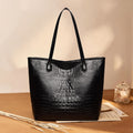 Trendy fashion tote bag 2026 new spring solid color crocodile pattern large capacity shoulder bag handbag women's bag