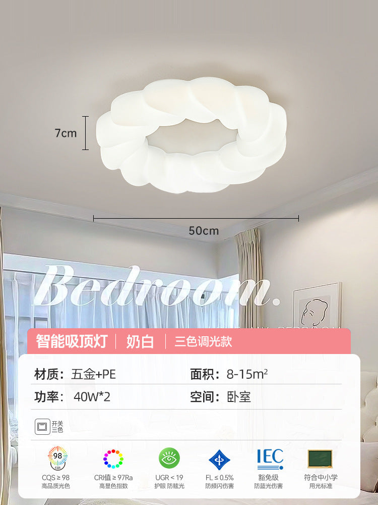 2025 New Cream Wind Modern Simple Cloud Bedroom Light Children's Room Master Bedroom Ceiling Light Zhongshan Lighting