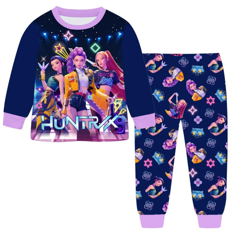 In stock! new cross-border witcher girls' long-sleeve pajama set - k-pop fashion loungewear
