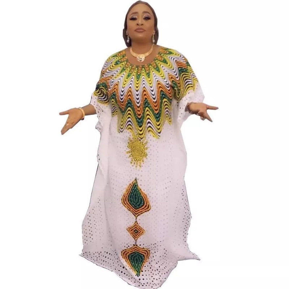 supply of african pure cotton cut outembroidered high-end plus sizefashion women's dress big sale