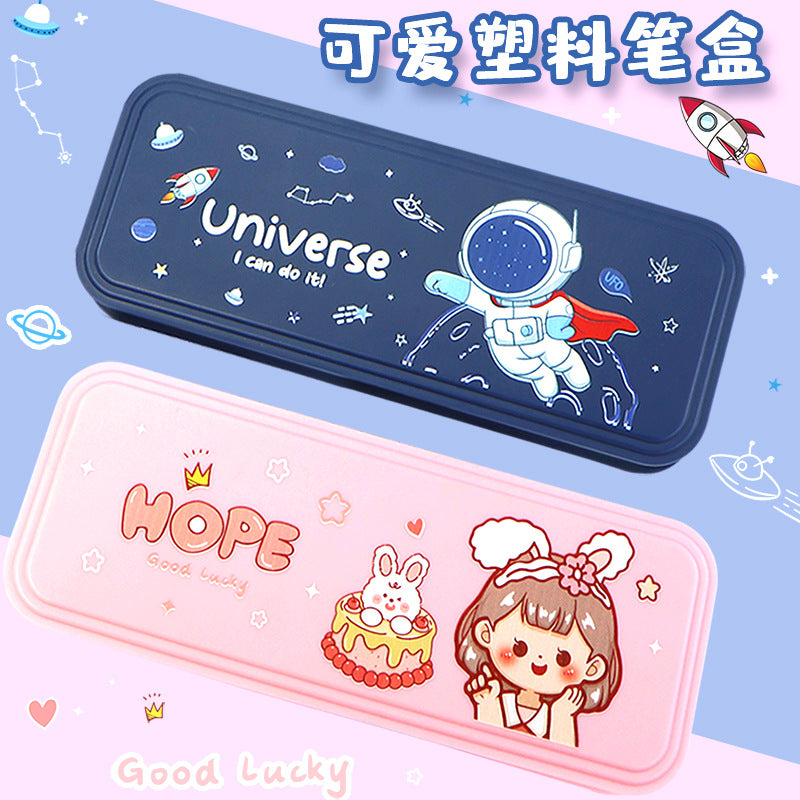 Primary school students stationery box wholesale children cartoon girl cute astronaut pencil case large capacity multi-functional pencil case