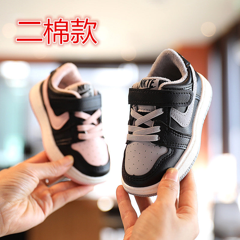 Shadow gray kids' sneakers - autumn/winter  new collection - versatile mid-top sneakers for boys and girls (lightly padded)