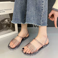 2026 cross-border e-commerce crystal slippers: durable, flat-soled, summer-ready, fashionable women's slippers for outdoor wear - new and unique designs