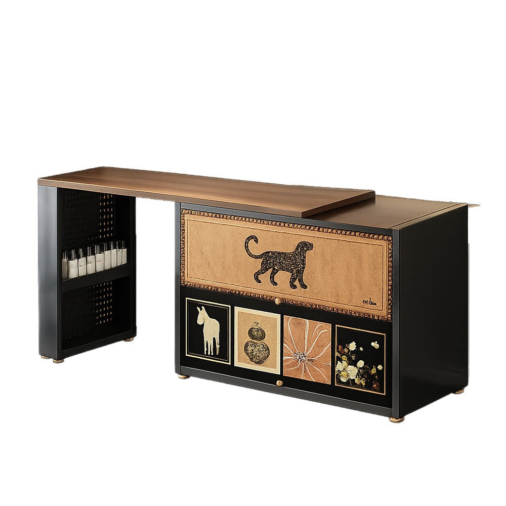 Medieval style dressing table and chest of drawers all-in-one carbon steel retro master bedroom bedside iron makeup table cabinet new arrival