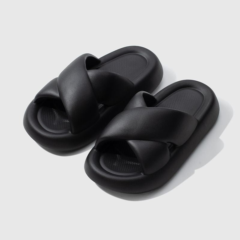 Cross-strap slippers for women, summer outerwear, new arrivalfashion couple shoes for women, home non-slip thick sole slippers, men's flip-flops