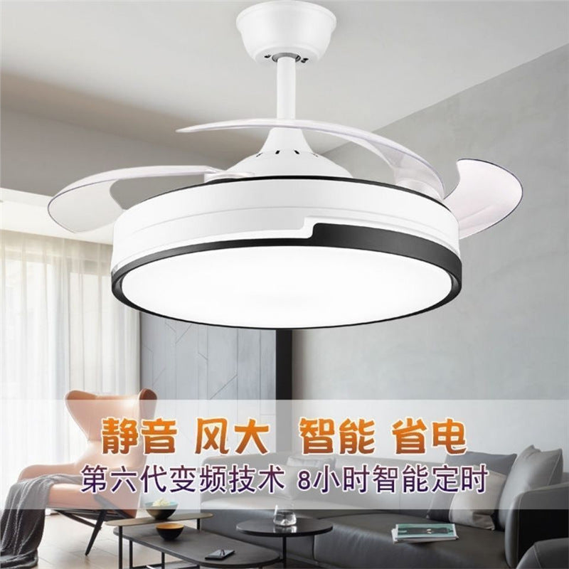 Smart fan light restaurant ceiling fan light modern minimalist bedroom living room silent led high-end elegant fan light