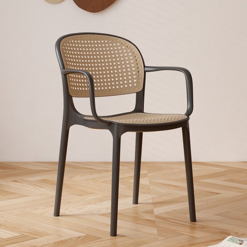 Dining chair for homeelderly armrest plastic chair for homedining chair backrest rattan chair stackable outdoor stool balcony