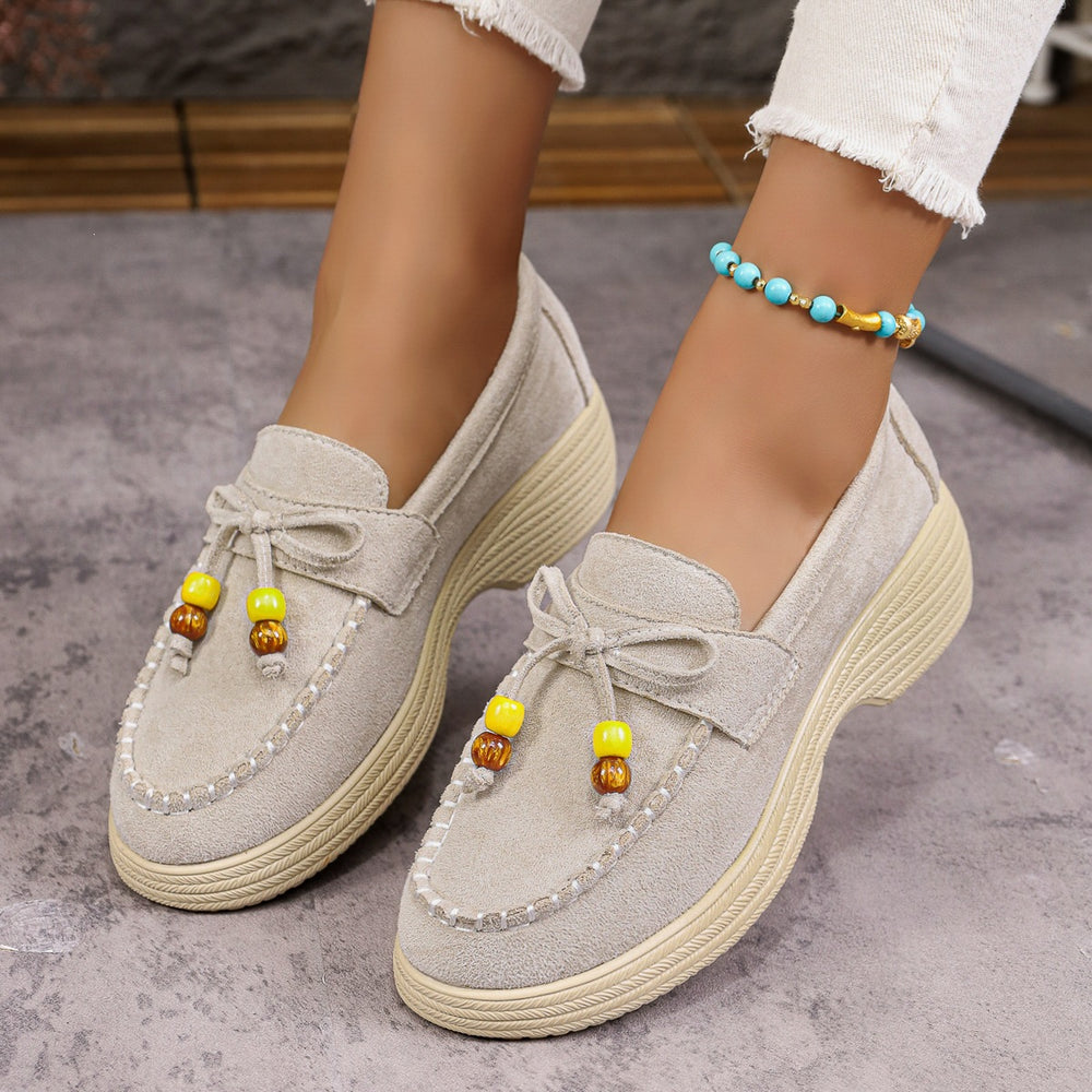 Fashionexport suede platform bottomcasuallow ankleflats women's  new lightweight pure color cloth beanie shoes