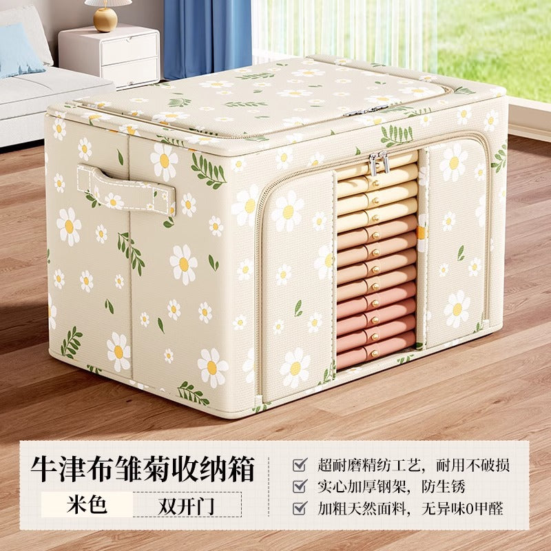 Oxford cloth clothes storage box Fabric home wardrobe clothing quilt sorting box Foldable storage box artifact