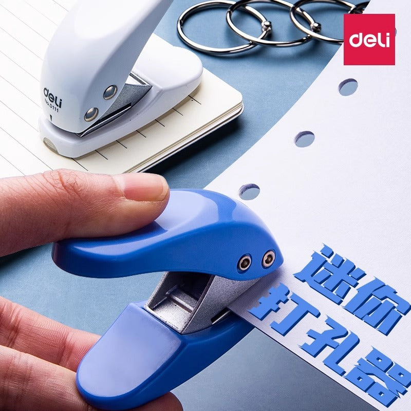 Deli 0111 hole punch, hole punching machine loose-leaf paper single hole household small manual clothing tag cardboard batch manual
