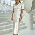 summer new women's fashion: european and american cross-border dress - stylish and elegant floral bodycon maxi dress