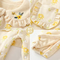 Baby clothes  new infant rompers autumn and winter pastoral style lapel embroidery rompers infant and toddler clothing